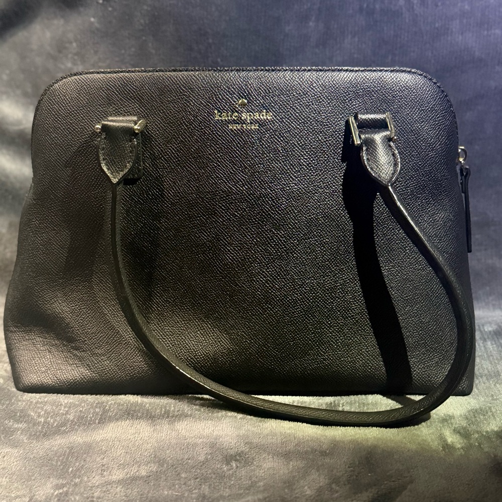 kate spade black pebbled leather satchel